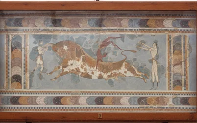 Bull Fighting Fresco, from Knossos